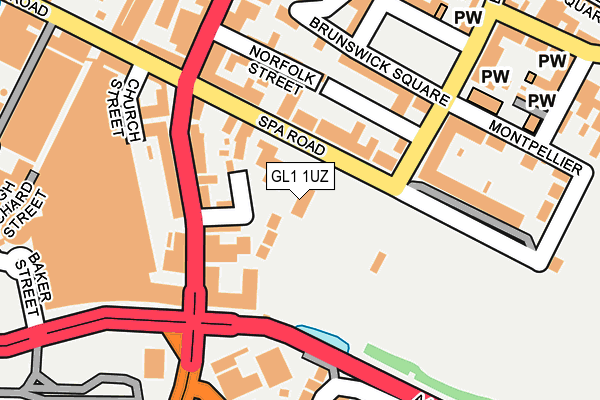 GL1 1UZ map - OS OpenMap – Local (Ordnance Survey) GL1 1UZ map - OS OpenMap – Local (Ordnance Survey)
