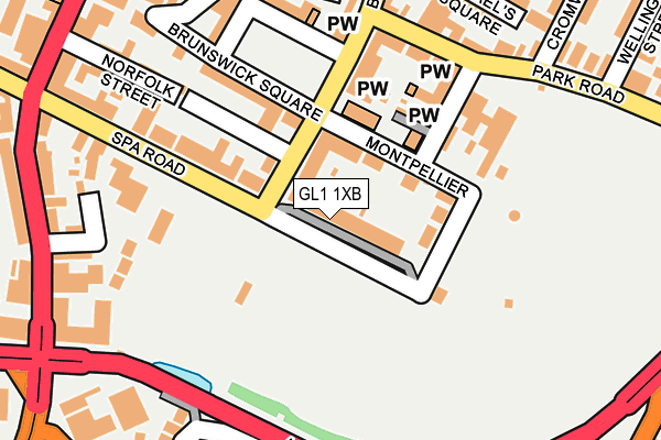 GL1 1XB map - OS OpenMap – Local (Ordnance Survey) GL1 1XB map - OS OpenMap – Local (Ordnance Survey)