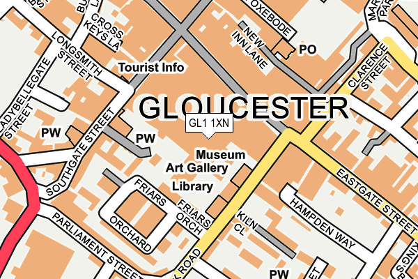 GL1 1XN map - OS OpenMap – Local (Ordnance Survey) GL1 1XN map - OS OpenMap – Local (Ordnance Survey)