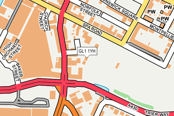 GL1 1YH map - OS OpenMap – Local (Ordnance Survey) GL1 1YH map - OS OpenMap – Local (Ordnance Survey)