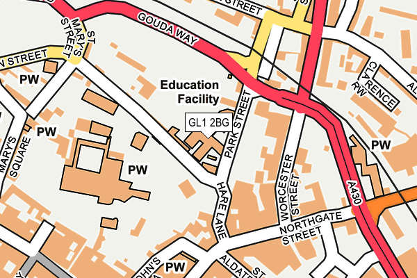 GL1 2BG map - OS OpenMap – Local (Ordnance Survey)