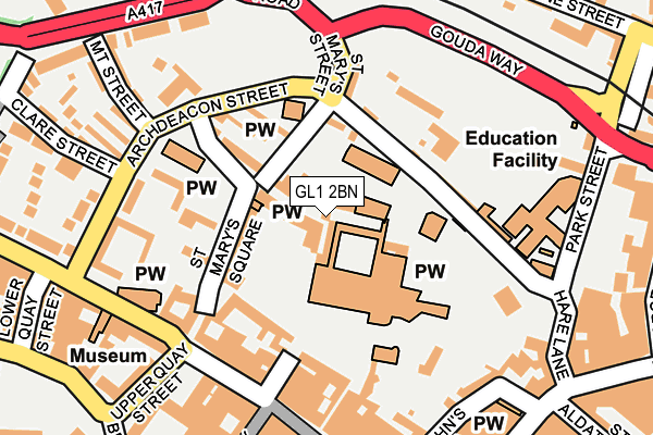 GL1 2BN map - OS OpenMap – Local (Ordnance Survey) GL1 2BN map - OS OpenMap – Local (Ordnance Survey)