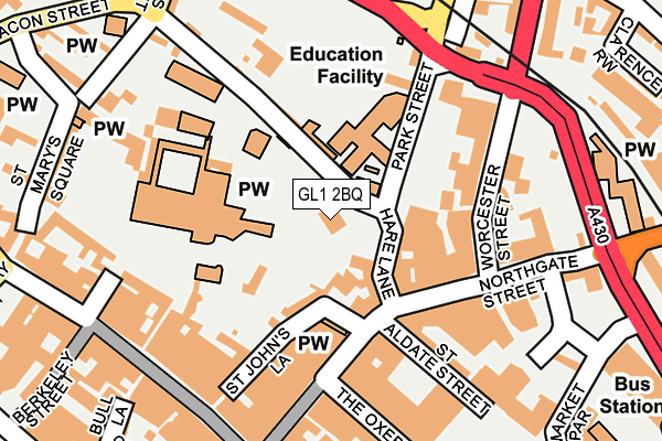GL1 2BQ map - OS OpenMap – Local (Ordnance Survey) GL1 2BQ map - OS OpenMap – Local (Ordnance Survey)