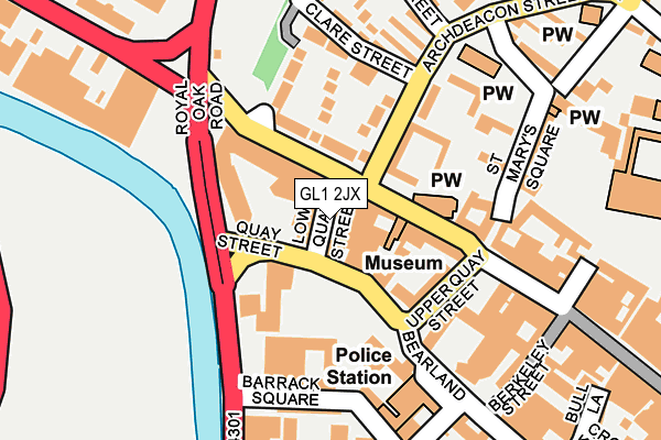 GL1 2JX map - OS OpenMap – Local (Ordnance Survey) GL1 2JX map - OS OpenMap – Local (Ordnance Survey)