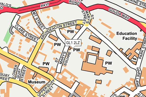 GL1 2LZ map - OS OpenMap – Local (Ordnance Survey) GL1 2LZ map - OS OpenMap – Local (Ordnance Survey)
