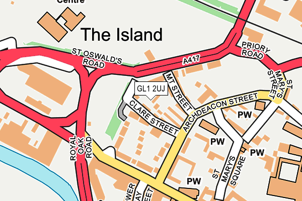 GL1 2UJ map - OS OpenMap – Local (Ordnance Survey) GL1 2UJ map - OS OpenMap – Local (Ordnance Survey)