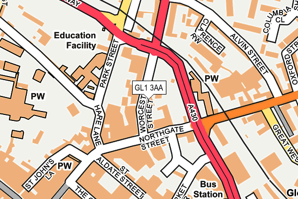 GL1 3AA map - OS OpenMap – Local (Ordnance Survey) GL1 3AA map - OS OpenMap – Local (Ordnance Survey)