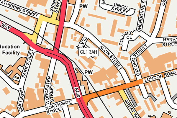 GL1 3AH map - OS OpenMap – Local (Ordnance Survey) GL1 3AH map - OS OpenMap – Local (Ordnance Survey)