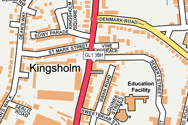 GL1 3BH map - OS OpenMap – Local (Ordnance Survey) GL1 3BH map - OS OpenMap – Local (Ordnance Survey)