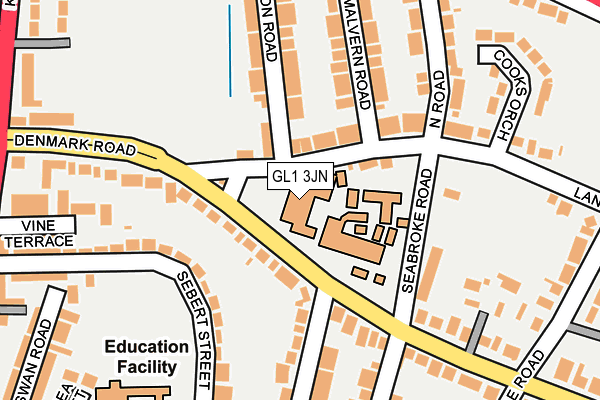 GL1 3JN map - OS OpenMap – Local (Ordnance Survey) GL1 3JN map - OS OpenMap – Local (Ordnance Survey)