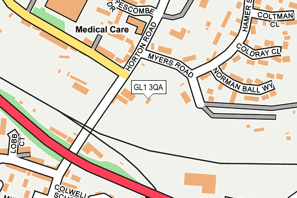 GL1 3QA map - OS OpenMap – Local (Ordnance Survey) GL1 3QA map - OS OpenMap – Local (Ordnance Survey)