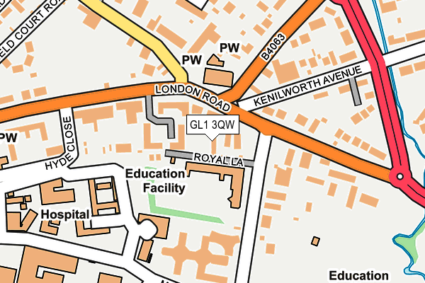 GL1 3QW map - OS OpenMap – Local (Ordnance Survey) GL1 3QW map - OS OpenMap – Local (Ordnance Survey)