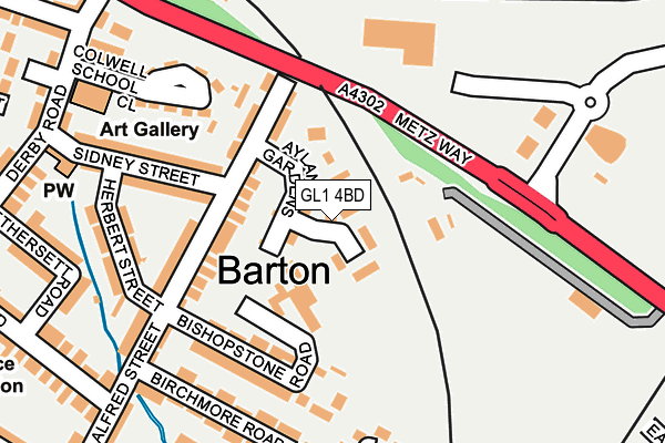 GL1 4BD map - OS OpenMap – Local (Ordnance Survey) GL1 4BD map - OS OpenMap – Local (Ordnance Survey)
