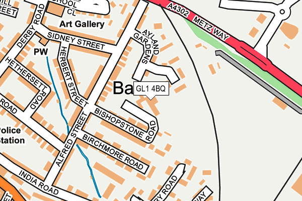 GL1 4BQ map - OS OpenMap – Local (Ordnance Survey) GL1 4BQ map - OS OpenMap – Local (Ordnance Survey)