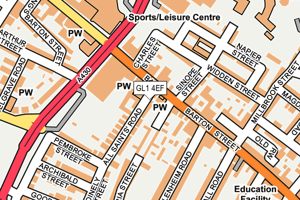 GL1 4EF map - OS OpenMap – Local (Ordnance Survey) GL1 4EF map - OS OpenMap – Local (Ordnance Survey)
