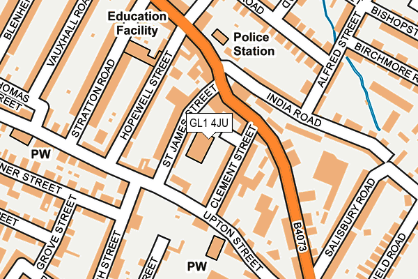 GL1 4JU map - OS OpenMap – Local (Ordnance Survey) GL1 4JU map - OS OpenMap – Local (Ordnance Survey)