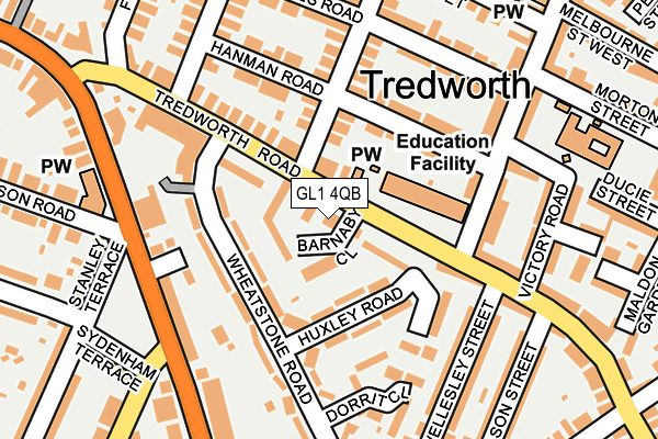 GL1 4QB map - OS OpenMap – Local (Ordnance Survey)