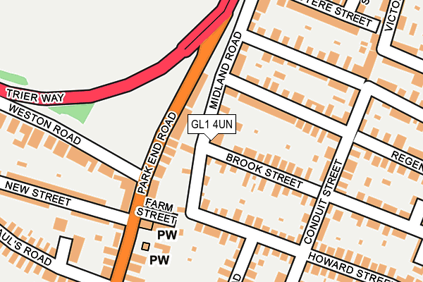 GL1 4UN map - OS OpenMap – Local (Ordnance Survey) GL1 4UN map - OS OpenMap – Local (Ordnance Survey)