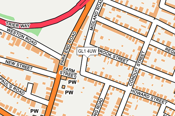 GL1 4UW map - OS OpenMap – Local (Ordnance Survey) GL1 4UW map - OS OpenMap – Local (Ordnance Survey)