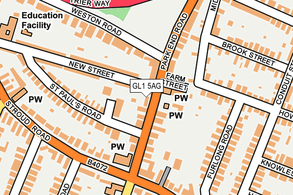 GL1 5AG map - OS OpenMap – Local (Ordnance Survey) GL1 5AG map - OS OpenMap – Local (Ordnance Survey)