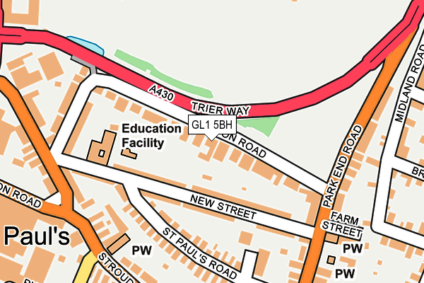 GL1 5BH map - OS OpenMap – Local (Ordnance Survey) GL1 5BH map - OS OpenMap – Local (Ordnance Survey)