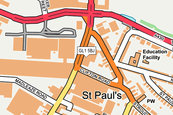 GL1 5BJ map - OS OpenMap – Local (Ordnance Survey) GL1 5BJ map - OS OpenMap – Local (Ordnance Survey)