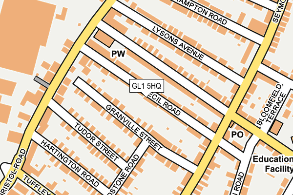 GL1 5HQ map - OS OpenMap – Local (Ordnance Survey) GL1 5HQ map - OS OpenMap – Local (Ordnance Survey)