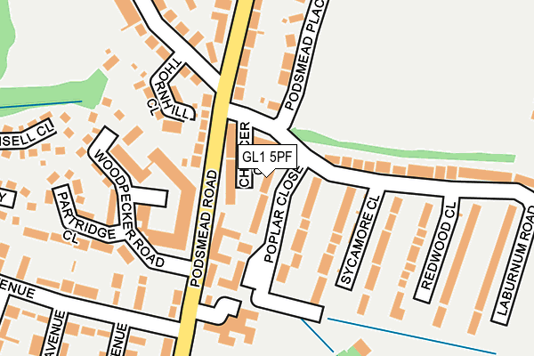 GL1 5PF map - OS OpenMap – Local (Ordnance Survey) GL1 5PF map - OS OpenMap – Local (Ordnance Survey)