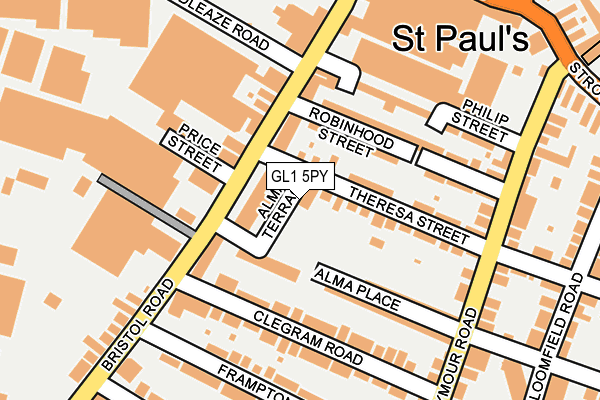 GL1 5PY map - OS OpenMap – Local (Ordnance Survey) GL1 5PY map - OS OpenMap – Local (Ordnance Survey)