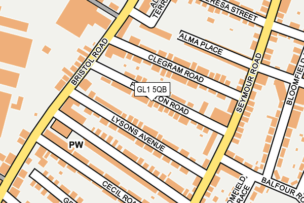 GL1 5QB map - OS OpenMap – Local (Ordnance Survey) GL1 5QB map - OS OpenMap – Local (Ordnance Survey)