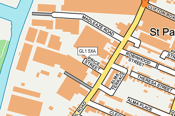 GL1 5XA map - OS OpenMap – Local (Ordnance Survey) GL1 5XA map - OS OpenMap – Local (Ordnance Survey)