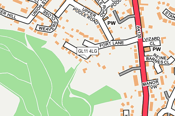 GL11 4LG map - OS OpenMap – Local (Ordnance Survey) GL11 4LG map - OS OpenMap – Local (Ordnance Survey)