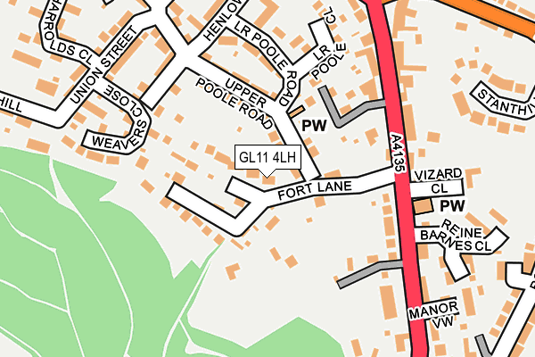 GL11 4LH map - OS OpenMap – Local (Ordnance Survey) GL11 4LH map - OS OpenMap – Local (Ordnance Survey)