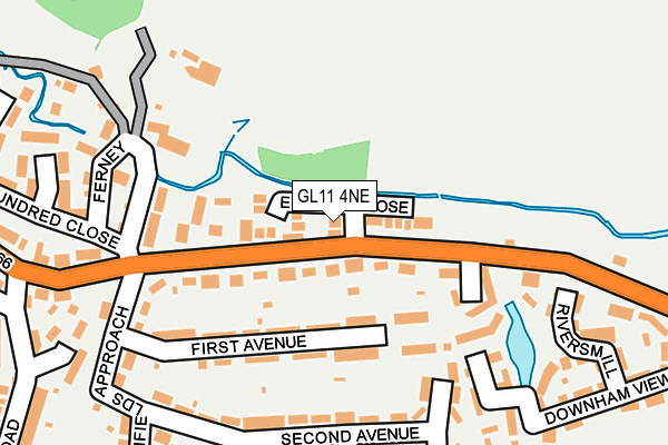 GL11 4NE map - OS OpenMap – Local (Ordnance Survey) GL11 4NE map - OS OpenMap – Local (Ordnance Survey)