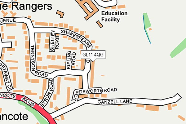 GL11 4QG map - OS OpenMap – Local (Ordnance Survey) GL11 4QG map - OS OpenMap – Local (Ordnance Survey)