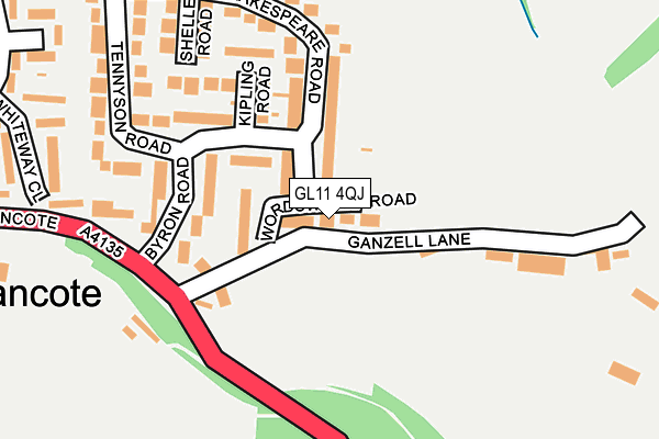GL11 4QJ map - OS OpenMap – Local (Ordnance Survey) GL11 4QJ map - OS OpenMap – Local (Ordnance Survey)