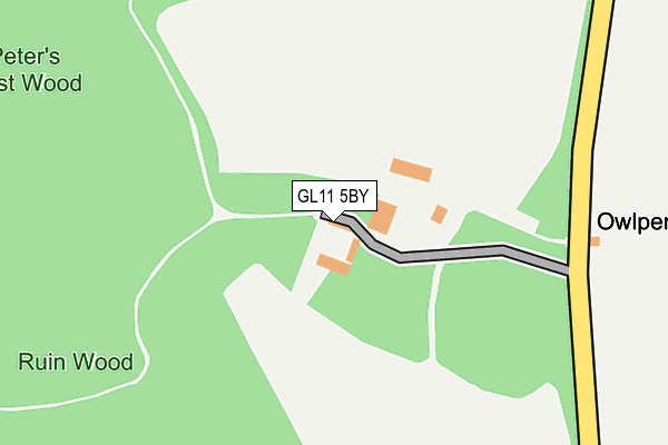 GL11 5BY map - OS OpenMap – Local (Ordnance Survey) GL11 5BY map - OS OpenMap – Local (Ordnance Survey)