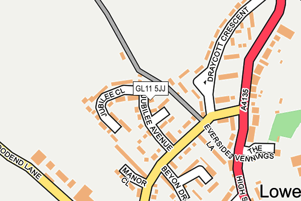 GL11 5JJ map - OS OpenMap – Local (Ordnance Survey) GL11 5JJ map - OS OpenMap – Local (Ordnance Survey)