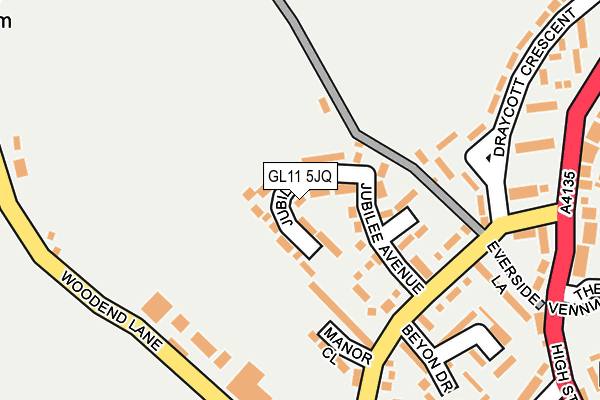 GL11 5JQ map - OS OpenMap – Local (Ordnance Survey) GL11 5JQ map - OS OpenMap – Local (Ordnance Survey)