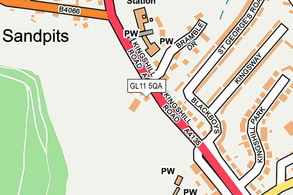 GL11 5QA map - OS OpenMap – Local (Ordnance Survey) GL11 5QA map - OS OpenMap – Local (Ordnance Survey)