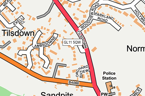 GL11 5QW map - OS OpenMap – Local (Ordnance Survey) GL11 5QW map - OS OpenMap – Local (Ordnance Survey)