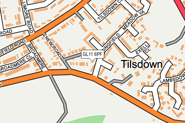GL11 6PF map - OS OpenMap – Local (Ordnance Survey) GL11 6PF map - OS OpenMap – Local (Ordnance Survey)