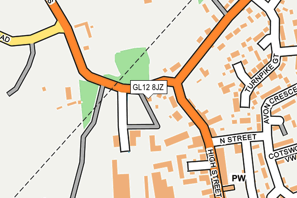 GL12 8JZ map - OS OpenMap – Local (Ordnance Survey) GL12 8JZ map - OS OpenMap – Local (Ordnance Survey)