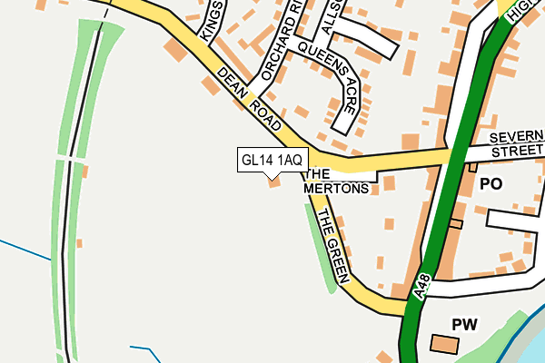 GL14 1AQ map - OS OpenMap – Local (Ordnance Survey) GL14 1AQ map - OS OpenMap – Local (Ordnance Survey)