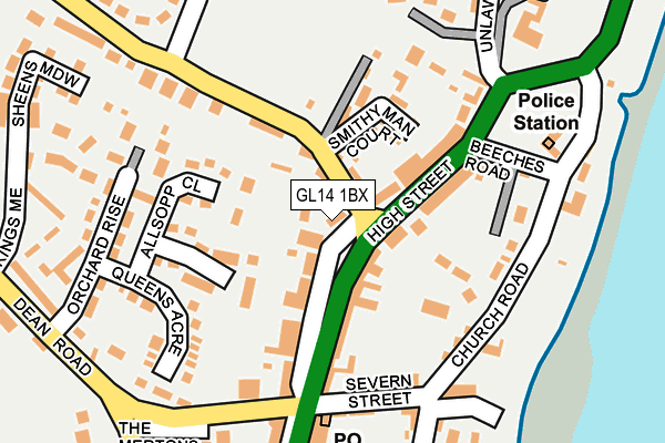 GL14 1BX map - OS OpenMap – Local (Ordnance Survey) GL14 1BX map - OS OpenMap – Local (Ordnance Survey)