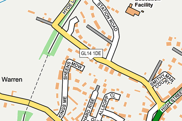 GL14 1DE map - OS OpenMap – Local (Ordnance Survey) GL14 1DE map - OS OpenMap – Local (Ordnance Survey)