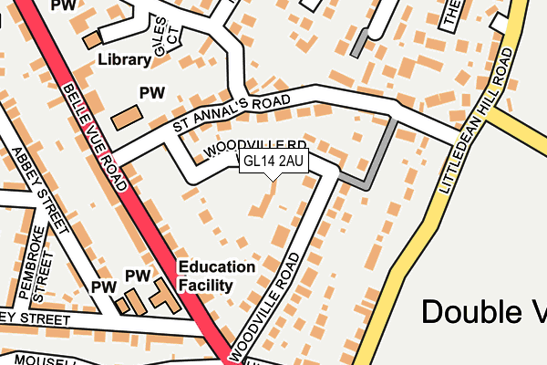 GL14 2AU map - OS OpenMap – Local (Ordnance Survey) GL14 2AU map - OS OpenMap – Local (Ordnance Survey)