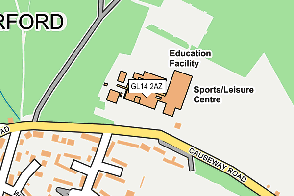 GL14 2AZ map - OS OpenMap – Local (Ordnance Survey) GL14 2AZ map - OS OpenMap – Local (Ordnance Survey)