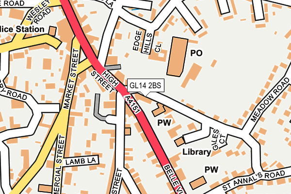 GL14 2BS map - OS OpenMap – Local (Ordnance Survey) GL14 2BS map - OS OpenMap – Local (Ordnance Survey)