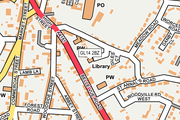 GL14 2BZ map - OS OpenMap – Local (Ordnance Survey) GL14 2BZ map - OS OpenMap – Local (Ordnance Survey)